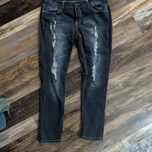 Reign Black Distressed Skinny Jeans